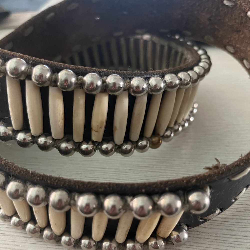 Bone Pipe Bead Belt